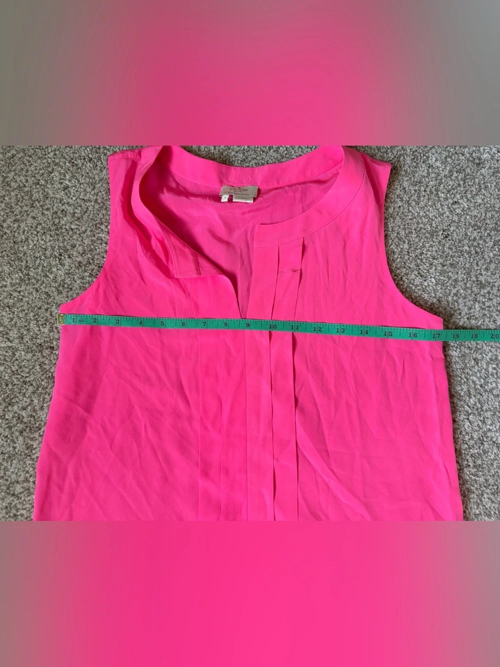 kate spade Hot Pink Pleated Sleeveless Camisole Top Sz 4
